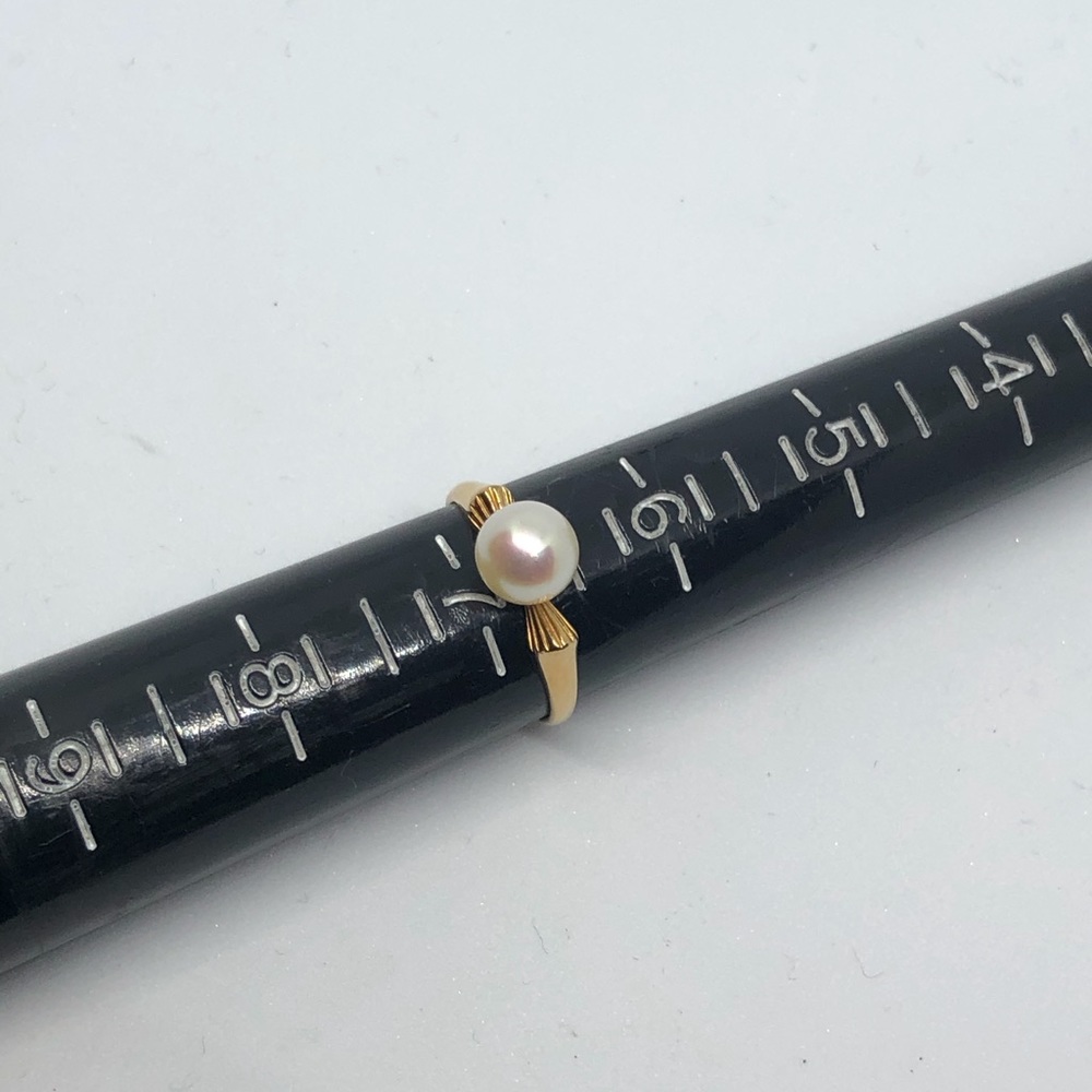 14KY 6mm Pearl Ring Size 6.75